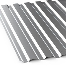 Профнастил стальной стеновой односторонний волна гладкий железный блеск фото