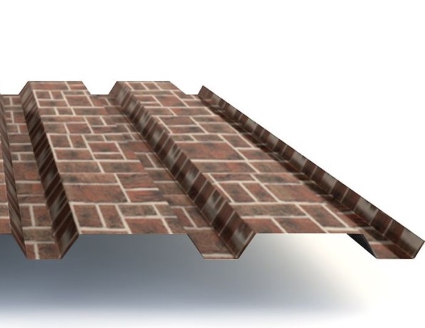 Профнастил стальной стеновой односторонний волна гладкий кирпич рустик С18 0,6х18х1150х1187 мм ТУ 1122-079-02494680-01 фото